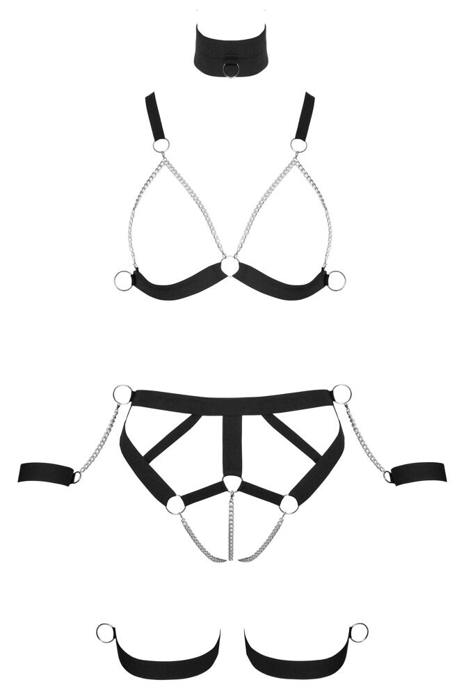 Harness-Set inklusive Hals- und Handfesseln