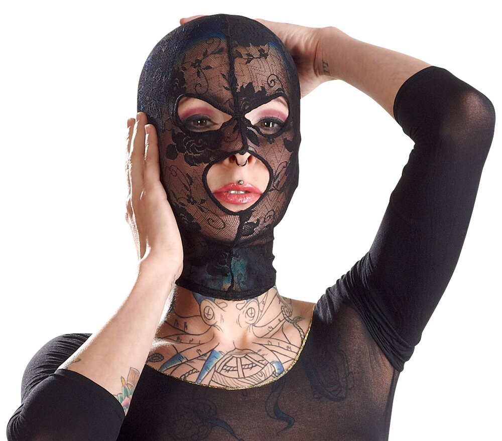 Kopfmaske aus weicher elastischer Spitze
