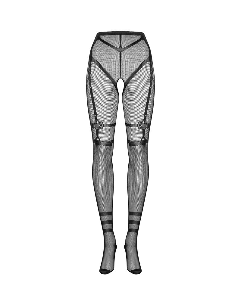 Strumpfhose ouvert mit eingewebter Straps-Optik