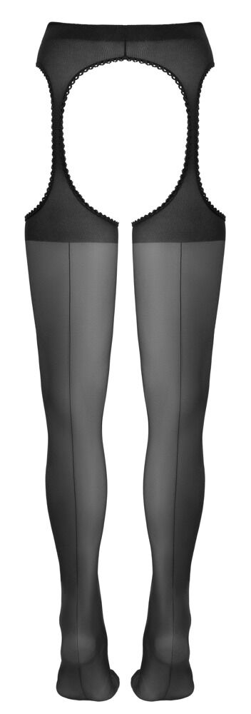 Straps-Strumpfhose mit Ziernaht am hinteren Bein