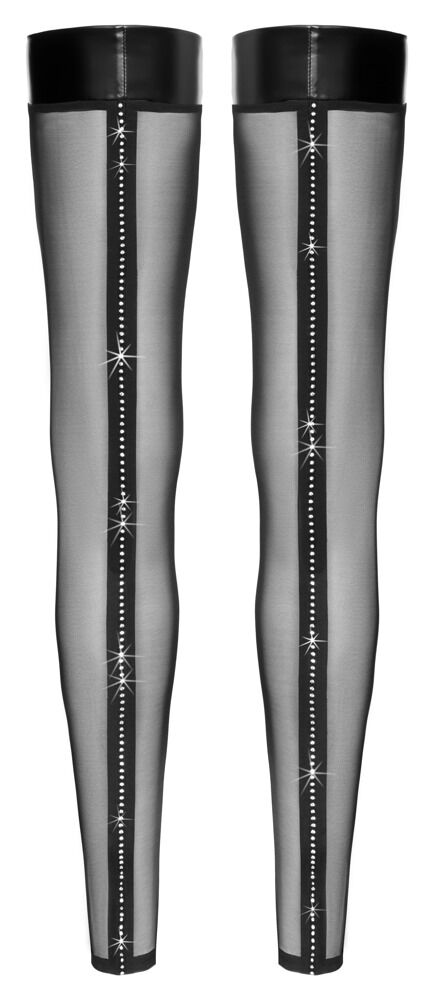 Overknees mit Glitzerstein-Naht