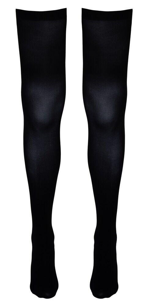 Overknees mit breiter Netz-Naht hinten