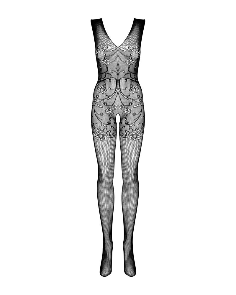 Ouvert-Catsuit aus Netz und Tüll