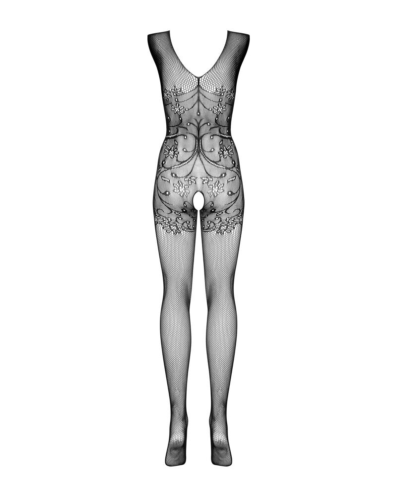 Ouvert-Catsuit aus Netz und Tüll