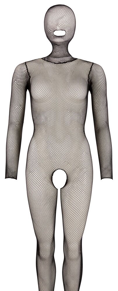 Ouvert-Catsuit mit angenähter Kopfmaske
