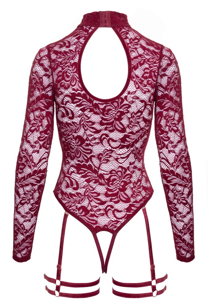 Ouvert-Body aus Spitze und Samt