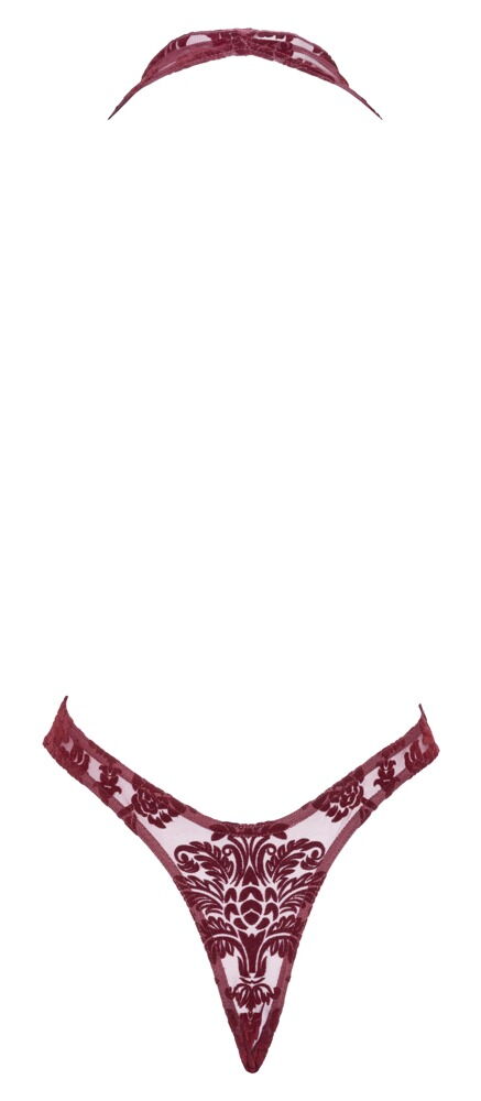 Body „Kink Royal“ mit Samtflockprint-Ornamenten