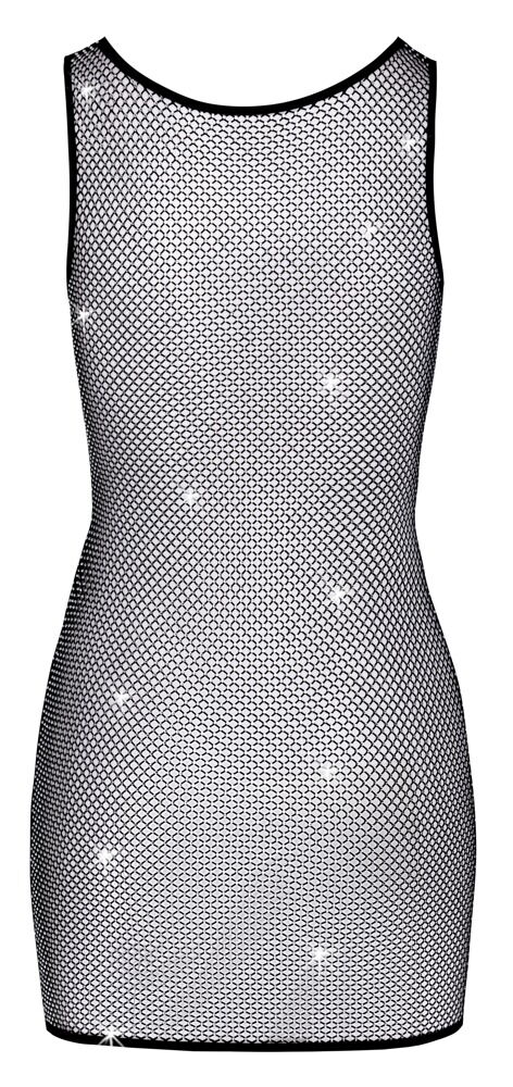 Netz-Minikleid mit Allover-Strassbesatz
