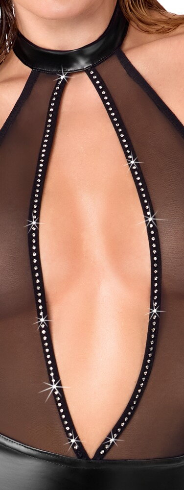 Minikleid im stylischen Material-Mix