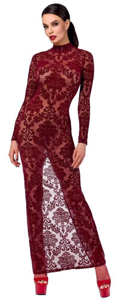 Kleid „Kink Royal“ mit Samtflockprint-Ornamenten