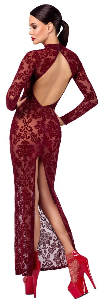 Kleid „Kink Royal“ mit Samtflockprint-Ornamenten