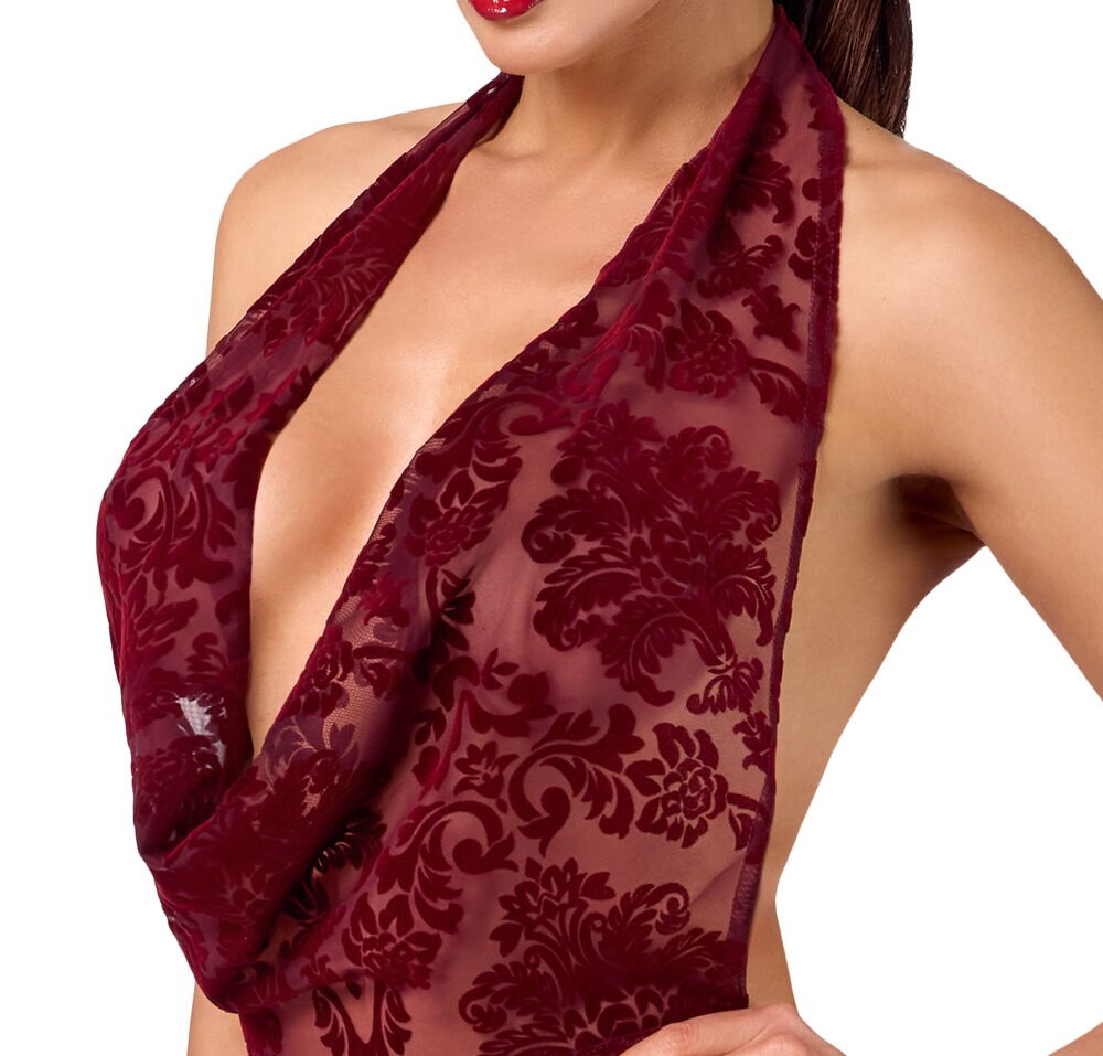 Minikleid „Kink Royal“ mit Samtflockprint-Ornamenten