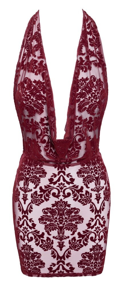 Minikleid „Kink Royal“ mit Samtflockprint-Ornamenten