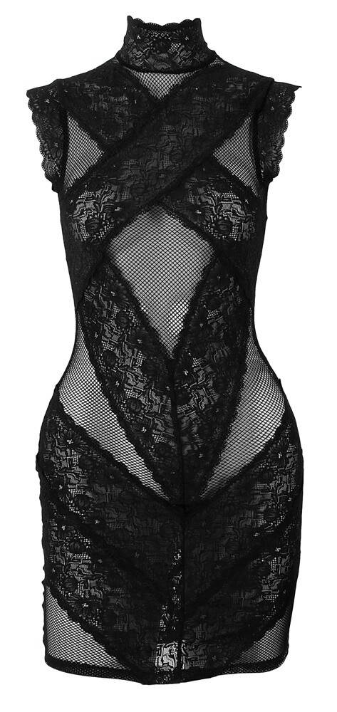 Minikleid aus Netz und Spitze