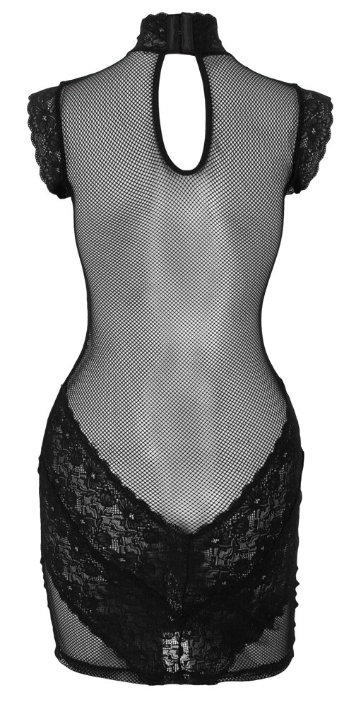 Minikleid aus Netz und Spitze