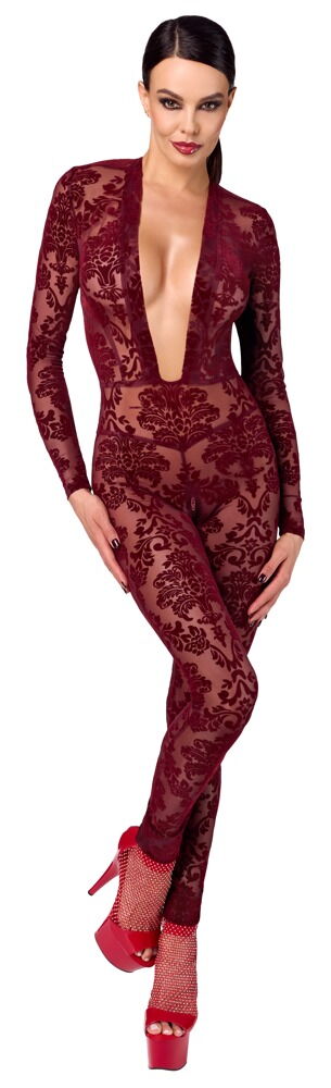 Overall „Kink Royal“ mit Samtflockprint-Ornamenten