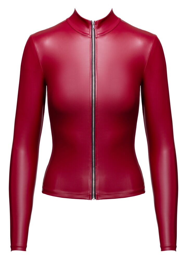 Langarm-Top im roten Mattlook