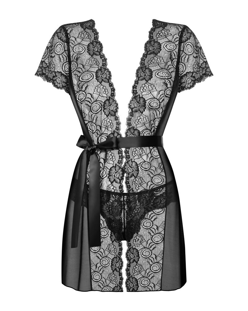 Kimono plus String „Alluria“ in feiner Transparenz