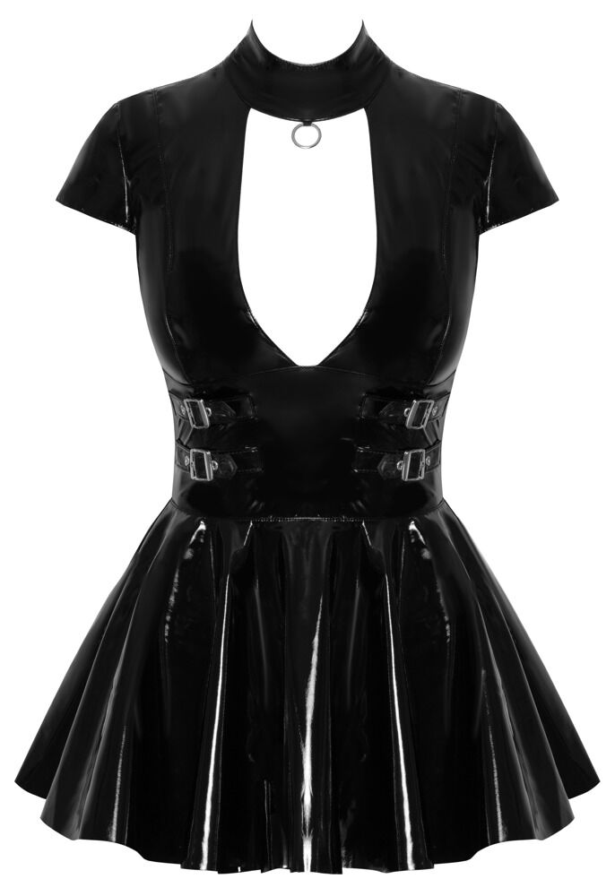 Lack-Minikleid mit großem Dekolleté-Cut-out