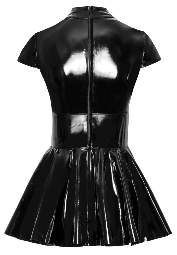 Lack-Minikleid mit großem Dekolleté-Cut-out