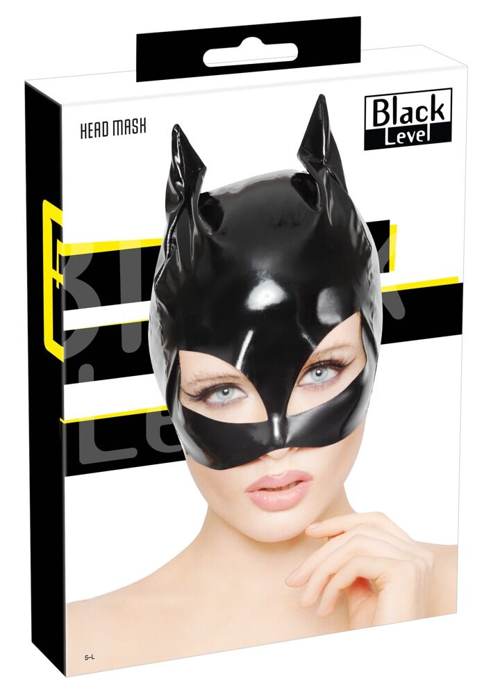 Kopfmaske aus Lack im Cat-Look