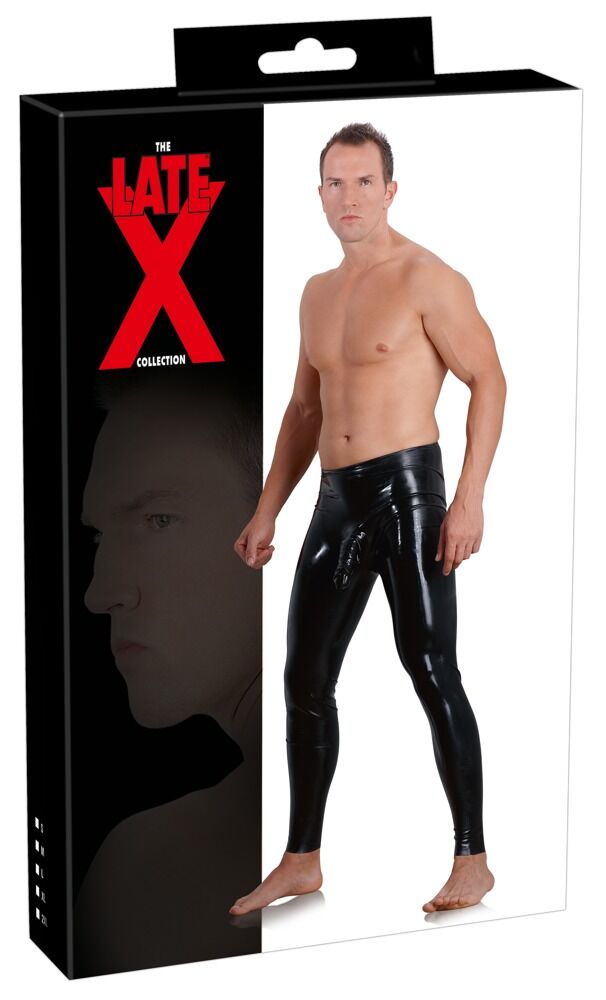 Leggings mit Hülle für Penis und Hoden, Latex