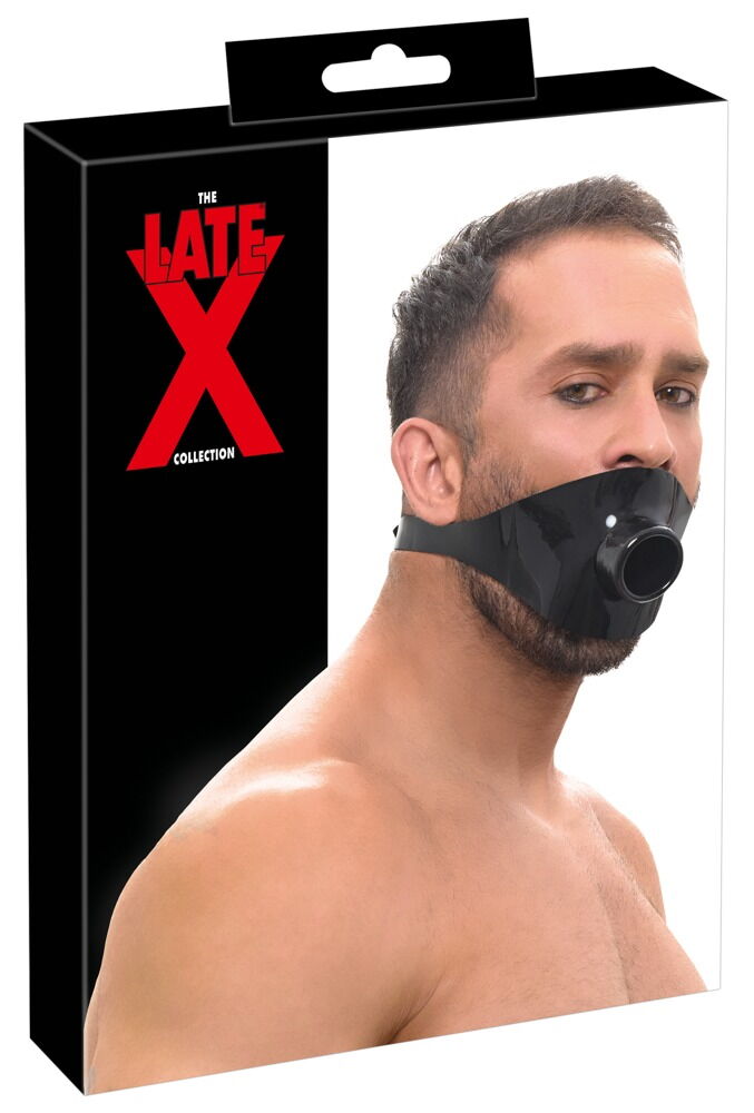 Latex-Knebelmaske mit Mundrohr