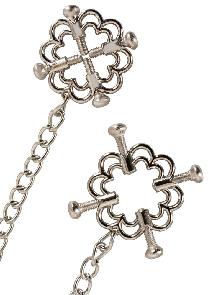 Nippelklemmen mit Kette, aus Edelstahl