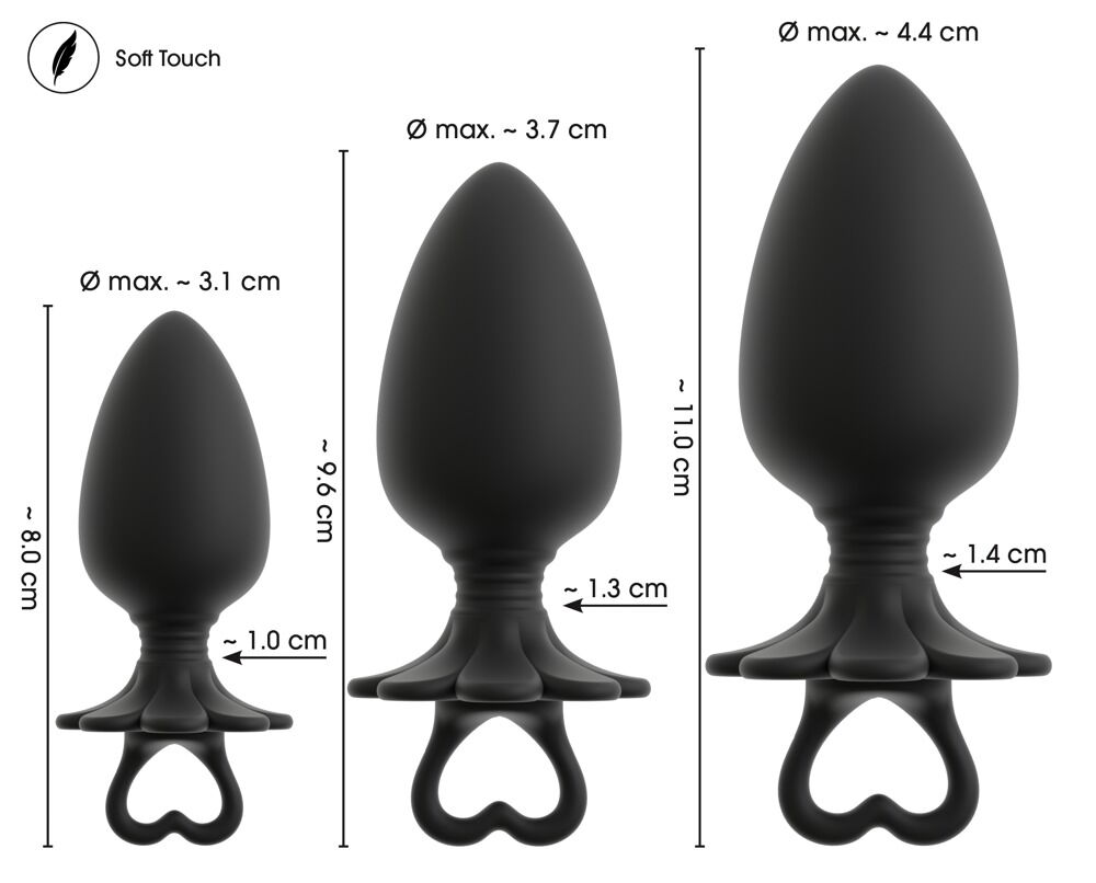 3-teiliges Analplug-Set