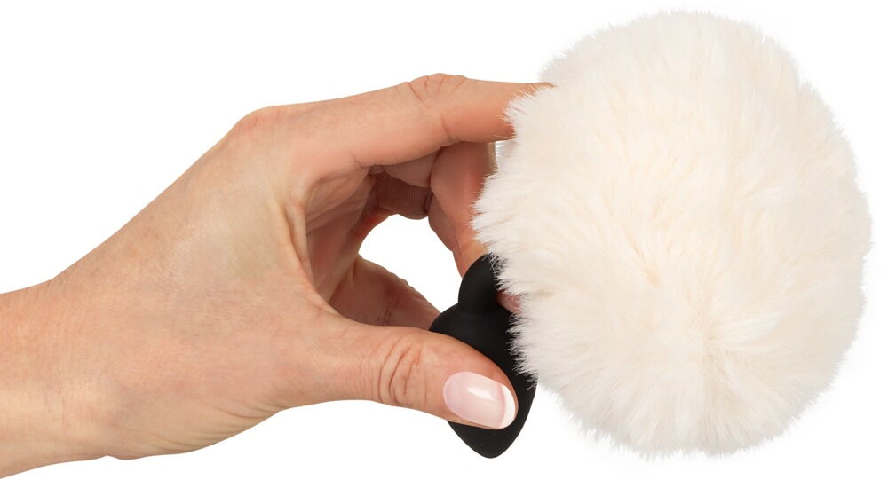 Analplug „fluffy tail size S“ mit Kunstfell-Puschel