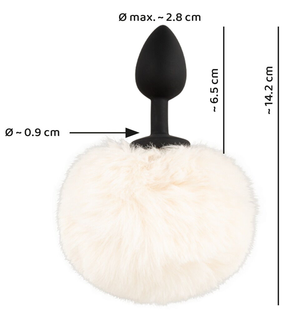Analplug „fluffy tail size S“ mit Kunstfell-Puschel