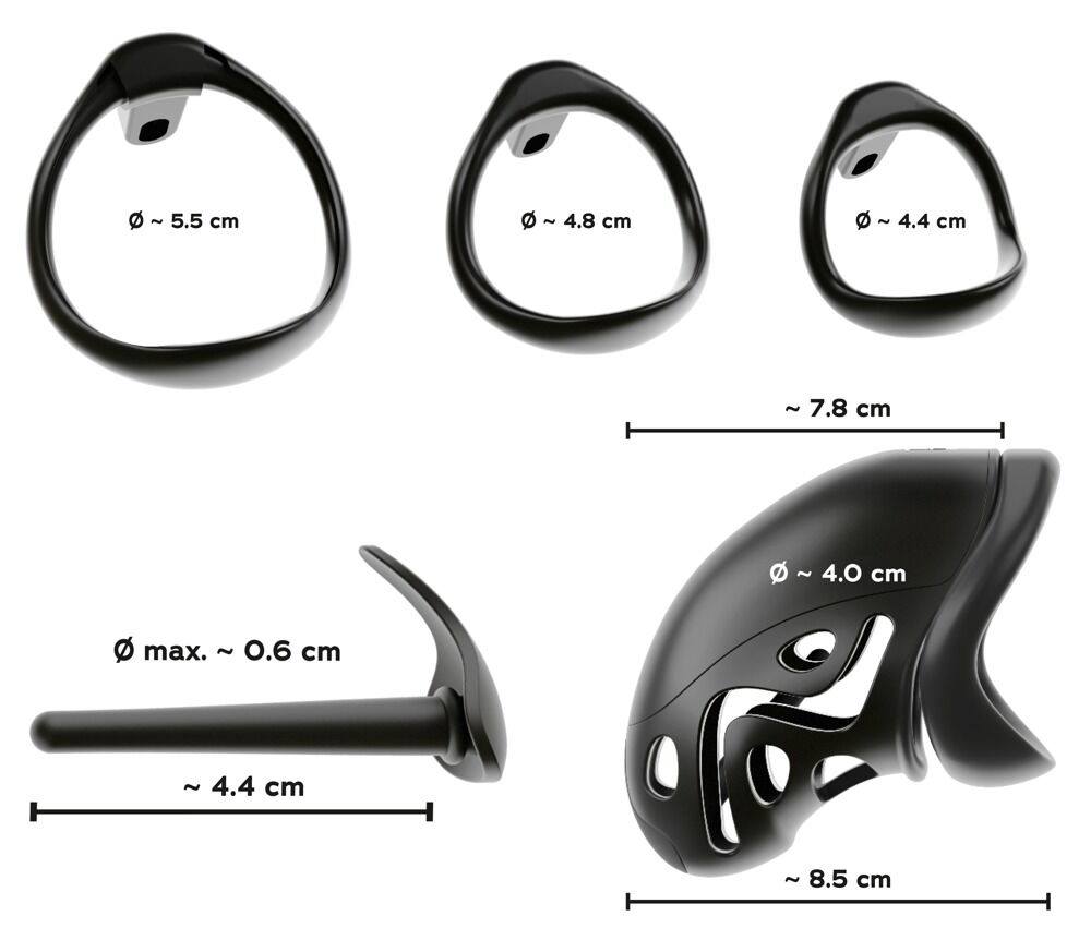 Peniskäfig mit herausnehmbarem Silikon-Dilator