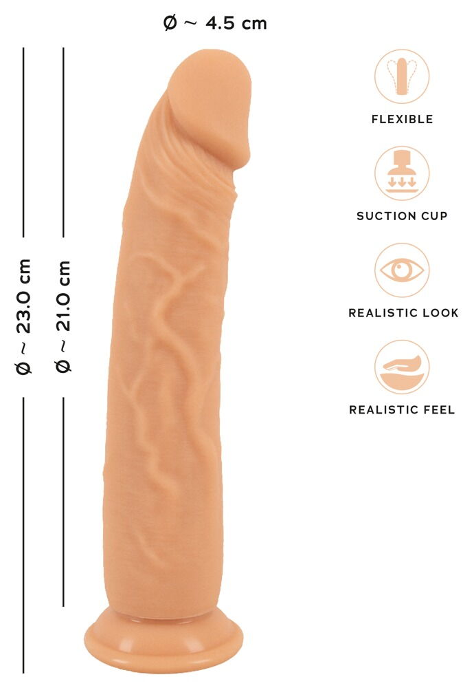 Naturdildo „European Lover Silicone!“ mit Saugfuß