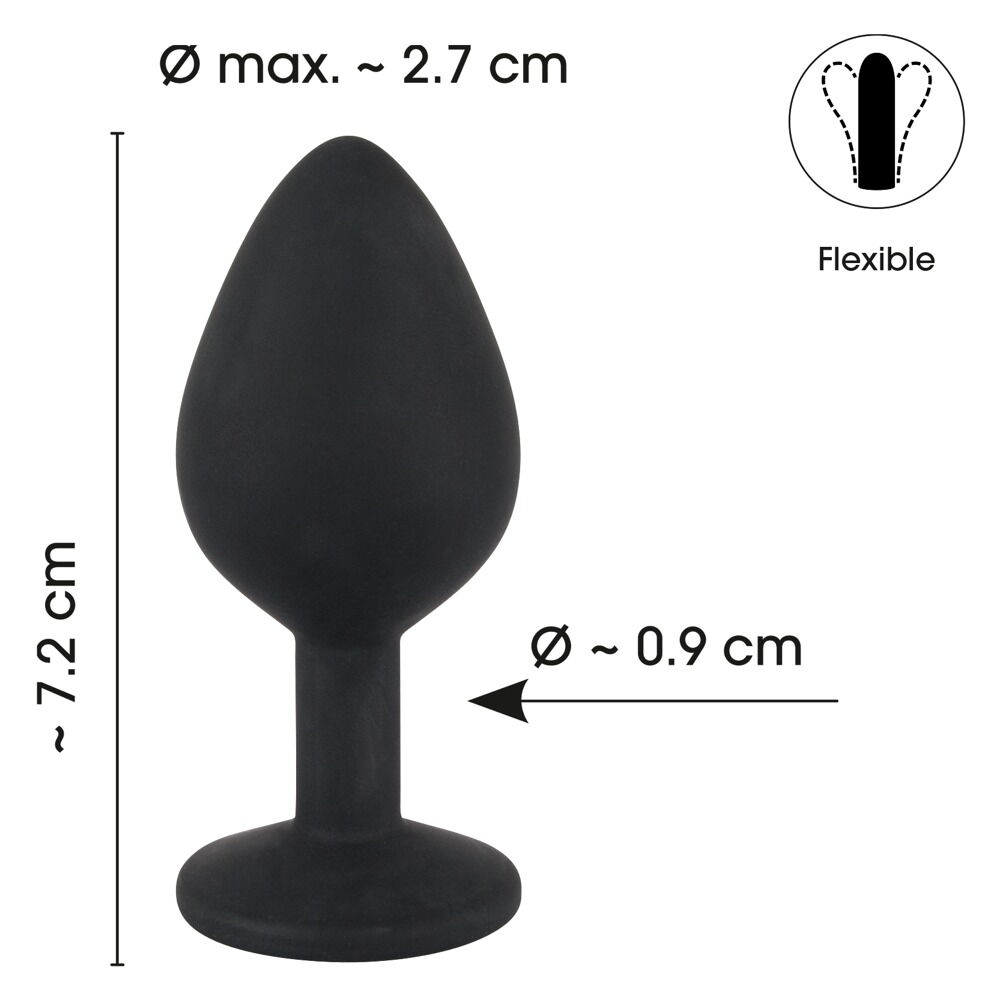 Analplug aus Silikon mit Schmuckstein