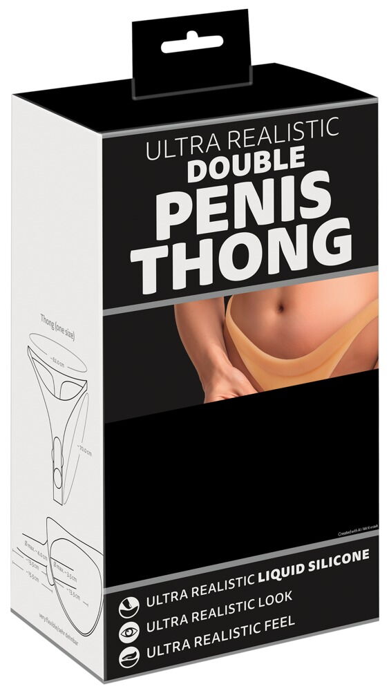 Strap-on-String mit Außen- und Innendildo