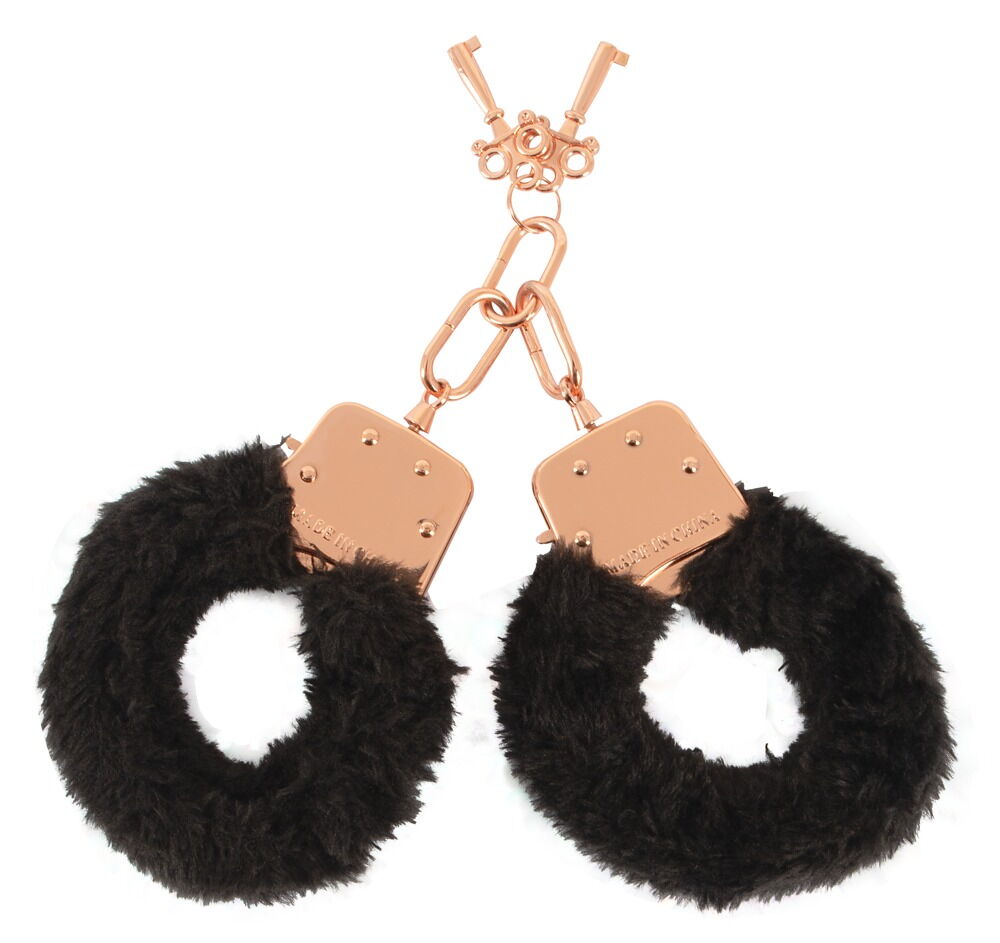 Handschellen mit abnehmbaren Plüschbezügen