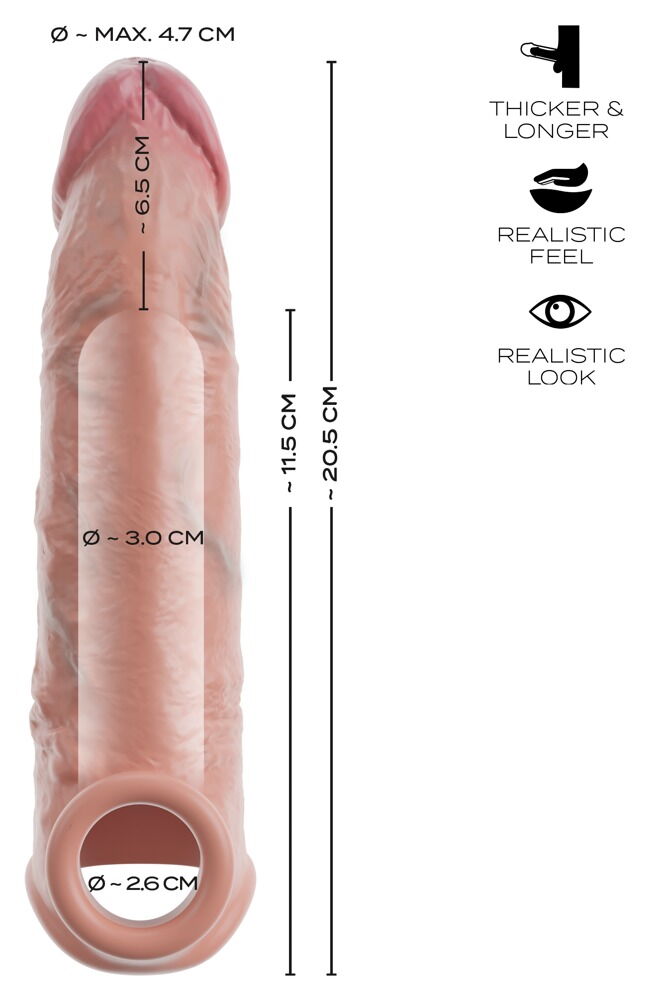 Penishülle „RealSleeve Extension“ mit Hodenring