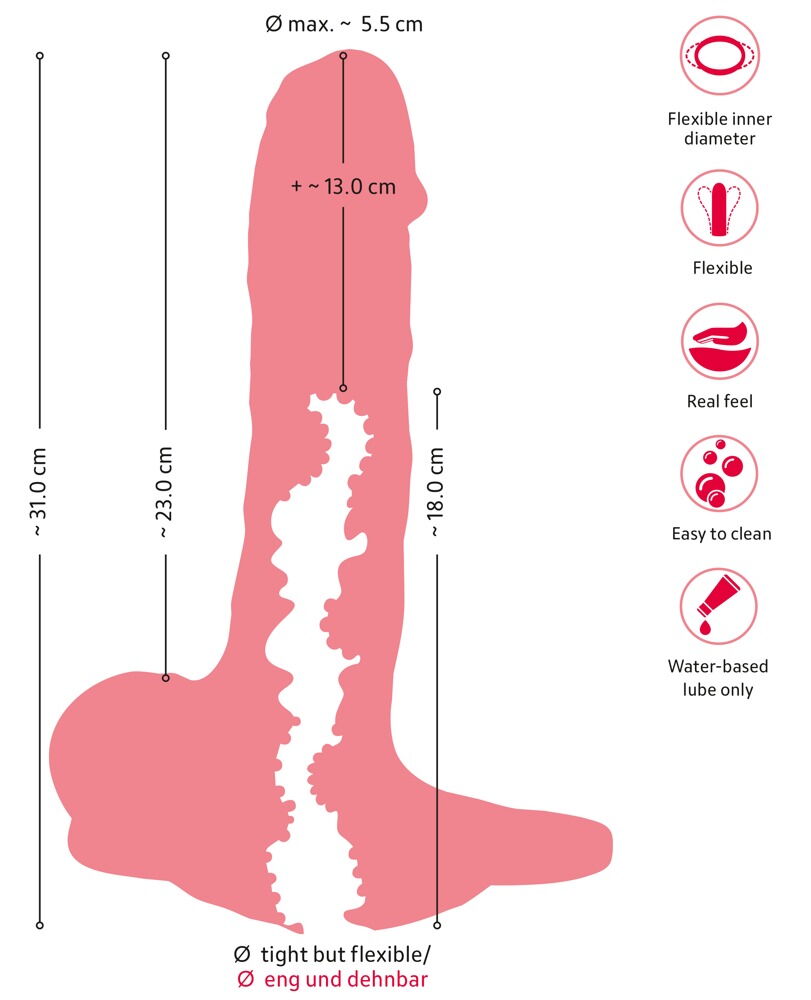 Dildo „3in1“ auch als Penisverlängerung und Masturbator