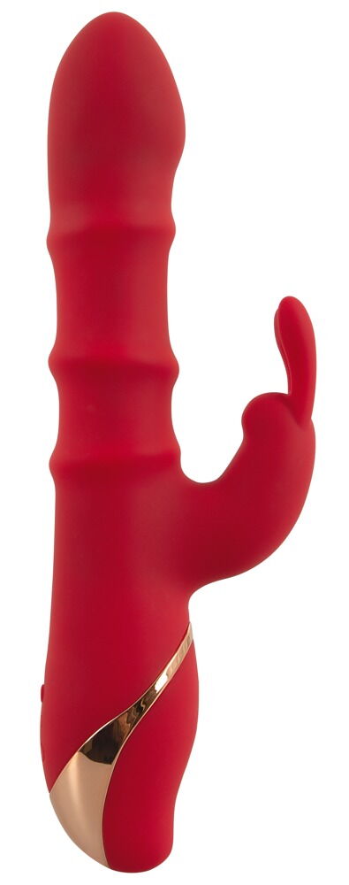 Rabbitvibrator mit 3 beweglichen Massageringen