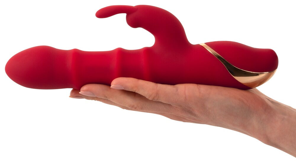 Rabbitvibrator mit 3 beweglichen Massageringen