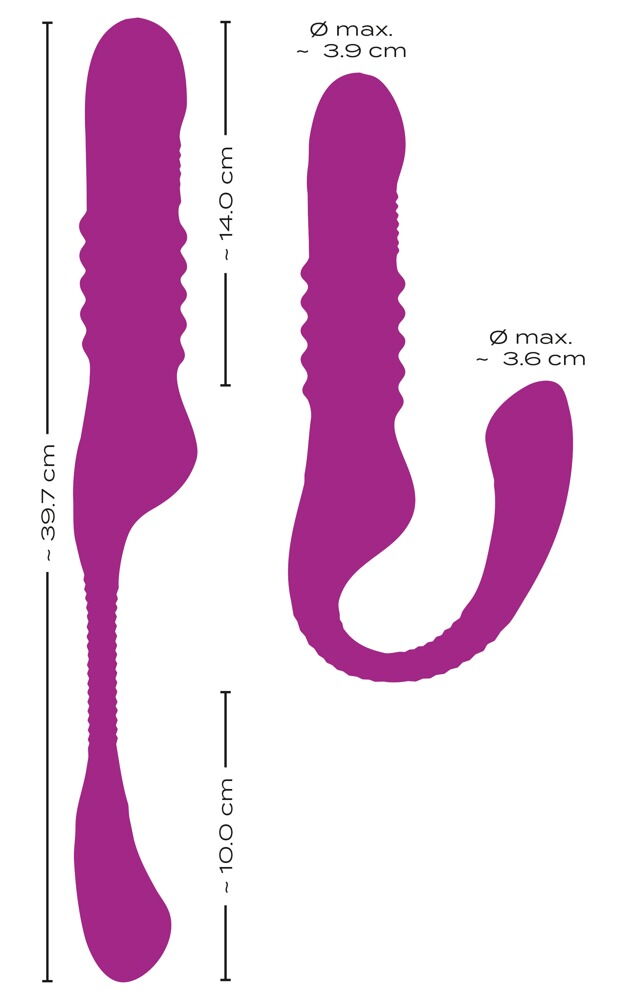 Stoßvibrator „3 Function“ mit klopfendem Klitoris-Stimulator