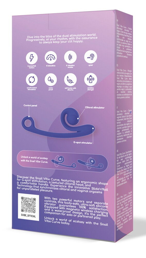 Vibrator „Snail Vibe Curve“ mit 2 Motoren für 600 Vibrations-Kombinationen