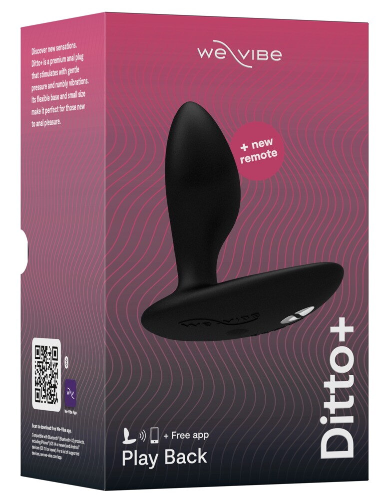 Vibro-Analplug „Ditto+“ mit Universal-Fernbedienung, auch per App steuerbar