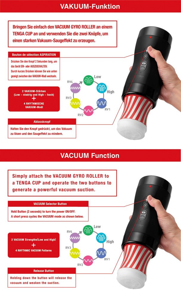 Masturbator-Aufsatz „Vacuum Gyro Roller” inklusive Rolling Tenga Cup