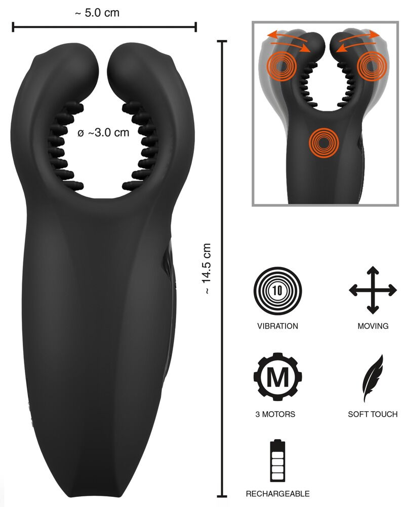 Masturbator „Man Wand“ mit Vibration und Knet-Massage