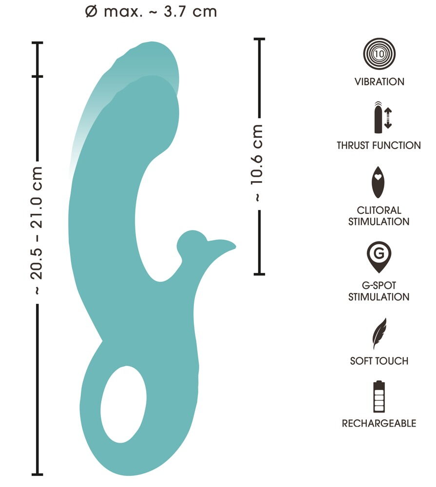 Stoßvibrator mit Kugel-Klitorisvibrator