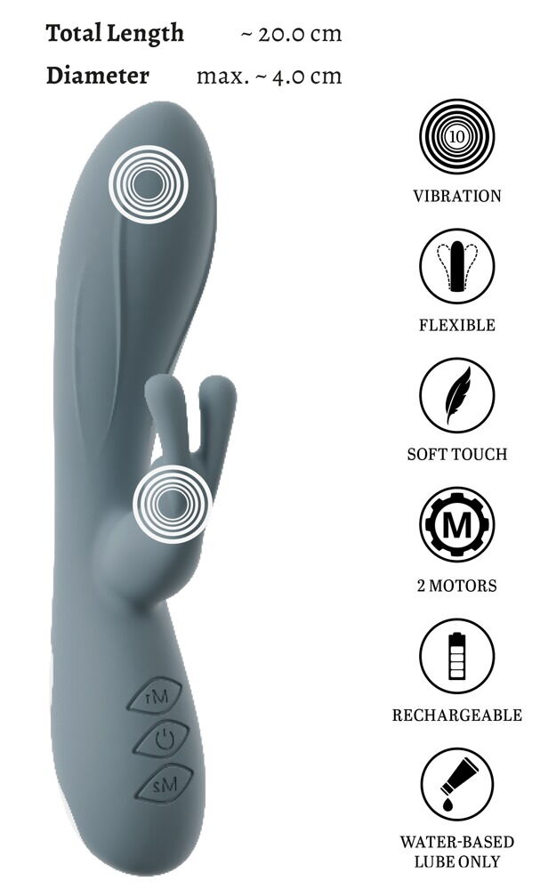 Rabbitvibrator „VELINA“ mit 2 x 10 Vibrationsmodi