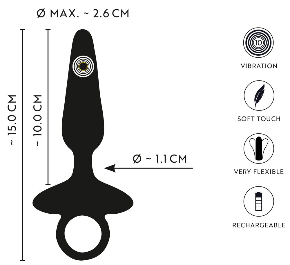 Vibro-Analplug mit 10 Vibrationsmodi