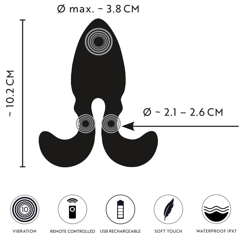 Vibro-Analplug mit Fernbedienung