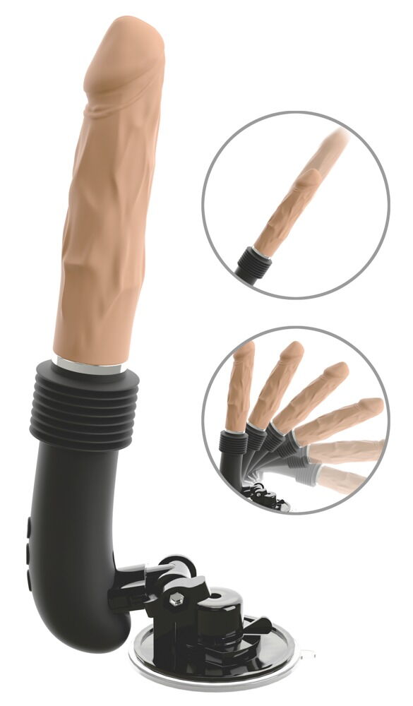 Stoßvibrator „RC Fucking Machine Flesh“ mit abnehmbarem Saugfuß